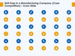 Skill gap in a manufacturing company case competition icons slide