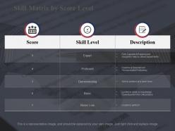 Skill matrix by score level score skill level description