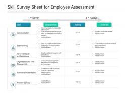 Skill survey sheet for employee assessment