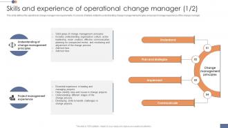 Skills And Experience Of Operational Change Operational Transformation Initiatives CM SS V