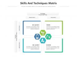 Skills And Techniques Matrix Infographic Template