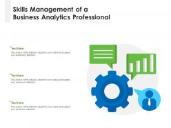 Skills Management Of A Business Analytics Professional