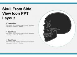 Skull from side view icon ppt layout