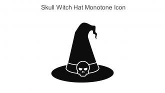 Skull Witch Hat Monotone Icon In Powerpoint Pptx Png And Editable Eps Format