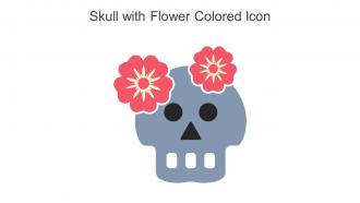 Skull With Flower Colored Icon In Powerpoint Pptx Png And Editable Eps Format