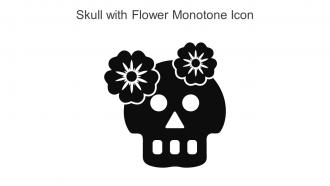 Skull With Flower Monotone Icon In Powerpoint Pptx Png And Editable Eps Format
