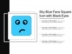 Sky blue face square icon with black eyes