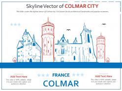 Skyline vector of colmar city powerpoint presentation ppt template