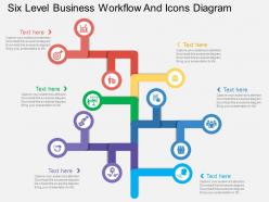 Sl six level business workflow and icons diagram flat powerpoint design