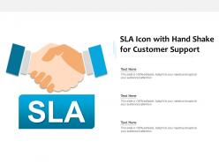 Sla icon with hand shake for customer support