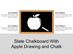 Slate chalkboard with apple drawing and chalk