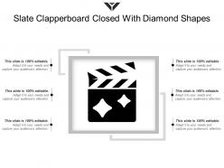 Slate clapperboard closed with diamond shapes