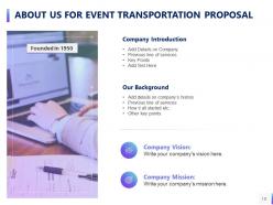 Event transportation proposal powerpoint presentation slides