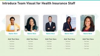 Introduce team visual for health insurance staff infographic template