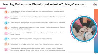 Comprehensive diversity and inclusion training curriculum edu ppt