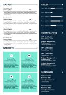 Visual resume sample design with educational details