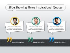 Slide showing three inspirational quotes