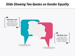 Slide showing two quotes on gender equality