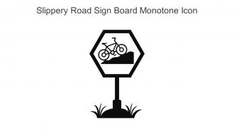 Slippery Road Sign Board Monotone Icon In Powerpoint Pptx Png And Editable Eps Format