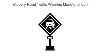 Slippery Road Traffic Warning Monotone Icon In Powerpoint Pptx Png And Editable Eps Format