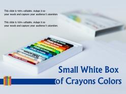 Small brown box of crayons colors