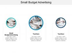 Small budget advertising ppt powerpoint presentation infographics format ideas cpb