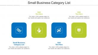 Small Business Category List Ppt Powerpoint Presentation Visual Aids Deck Cpb