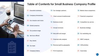 Small Business Company Profile Powerpoint Presentation Slides