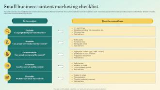 Small Business Content Marketing Checklist