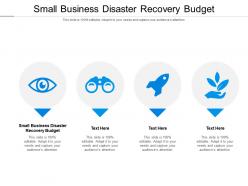 Small business disaster recovery budget ppt powerpoint presentation gallery samples cpb