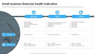 Small Business Financial Health Indicators