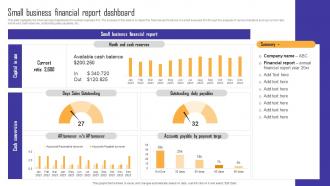 Small Business Financial Report Dashboard