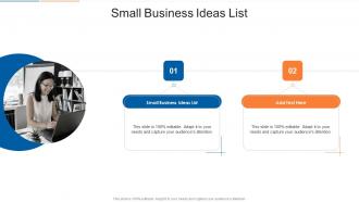 Small Business Ideas List In Powerpoint And Google Slides Cpb