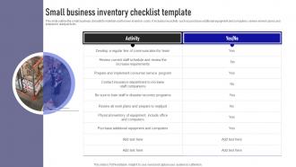 Small Business Inventory Checklist Template