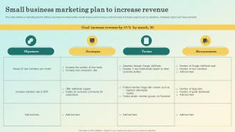 Small Business Marketing Plan To Increase Revenue