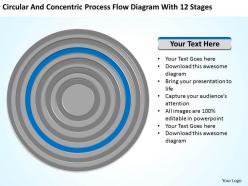 Small business network diagram and concentric process flow with 12 stages powerpoint slides