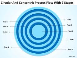Small Business Network Diagram Circular And Concentric Process Flow With 9 Stages Powerpoint Slides