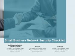 Small business network security checklist ppt powerpoint presentation portfolio master slide cpb