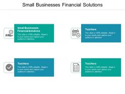 Small businesses financial solutions ppt powerpoint presentation infographics graphics cpb