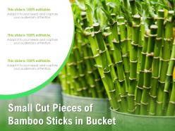 Small cut pieces of bamboo sticks in bucket