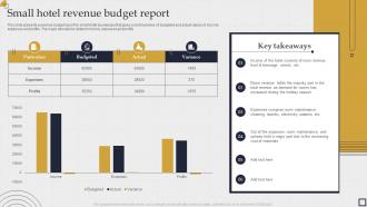 Small hotel revenue budget report