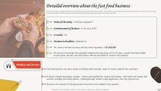 Small Restaurant Business Plan Detailed Overview About The Fast Food Business BP SS