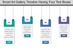 Smart art gallery timeline having four text boxes