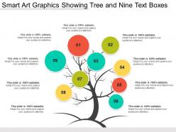 Smart art graphics showing tree and nine text boxes