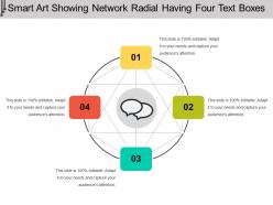 Smart art showing network radial having four text boxes