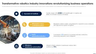 Smart Automation Robotics Transformative Robotics Industry Innovations Revolutionizing Business RB SS