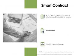 Smart contract business technology ppt powerpoint presentation gallery example