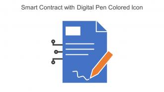 Smart Contract With Digital Pen Colored Icon In Powerpoint Pptx Png And Editable Eps Format