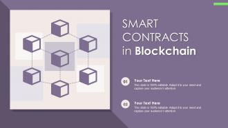 Smart Contracts In Blockchain Ppt Powerpoint Presentation File Icon
