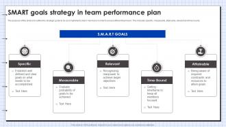 Smart Goals Strategy In Team Performance Plan
